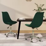 vidaXL Chaises pivotantes à manger lot de 2 vert foncé tissu