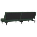 vidaXL Canapé-lit à 2 places Vert foncé Velours