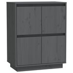 vidaXL Buffet Gris 60x34x75 cm Bois massif de pin