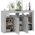 vidaXL Buffet avec lumières LED sonoma gris 115 5x30x75 cm
