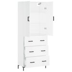 vidaXL Buffet haut Blanc 69 5x34x180 cm Bois d'ingénierie