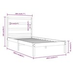 vidaXL Cadre de lit Bois de pin massif 100x200 cm