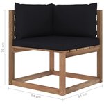 vidaXL Salon palette de jardin 4Pièces avec coussins Bois de pin imprégné