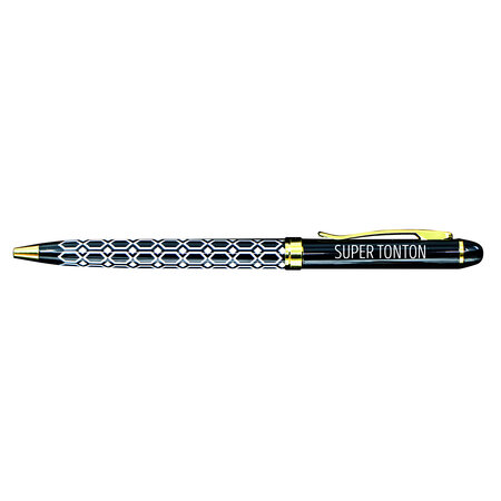 Stylo fin en métal laqué noir - Super tonton