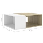 vidaXL Table basse Blanc et chêne sonoma 90x67x33 cm Aggloméré