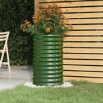 vidaXL Jardinière de jardin Acier enduit de poudre 40x40x68 cm Vert