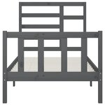 vidaXL Cadre de lit Gris Bois de pin massif 100x200 cm
