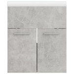 vidaXL Armoire d'évier avec lavabo intégré Gris béton Aggloméré