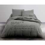 TODAY Parure de couette coton Sieste 220 x 240 cm - Gris foncé TODAY