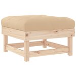 vidaXL Repose-pieds de jardin avec coussins 2 Pièces bois de pin massif