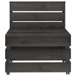 vidaXL Salon de jardin 6 Pièces Bois de pin imprégné de gris