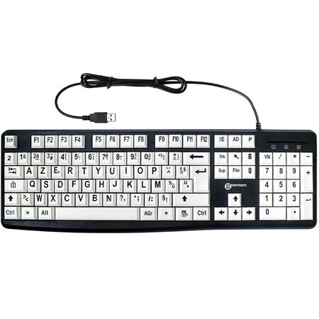 Geemarc clavier confort visuel blanc lettre noire