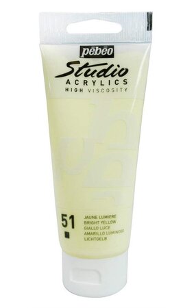 Peinture studio acrylique tube jaune lumière 100 ml pébéo