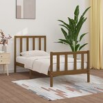 vidaXL Cadre de lit Marron miel Bois massif 100x200 cm