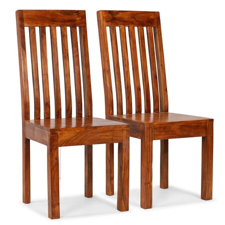 vidaXL Chaise à manger 2Pièces Bois avec finition miel Moderne
