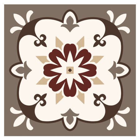 6 stickers carreaux - marron 15 x 15 cm