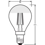 Osram ampoule led sphérique clair filament mirror or 4w=37 e14 chaud