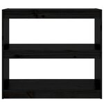 vidaXL Bibliothèque/Séparateur de pièce Noir 80x30x71 5 cm Pin solide