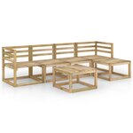 vidaXL Salon de jardin 6 Pièces bois de pin imprégné de vert