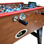 Babyfoot deluxe type bistrot - 151 x 77 x 91 cm - table de baby-foot avec barres téléscopiques et balles lièges inclus