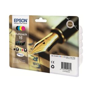 Epson multipack t1626 - stylo plume - noir cyan magenta jaune