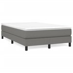 vidaXL Lit à sommier tapissier avec matelas Gris foncé 120x200cm Tissu