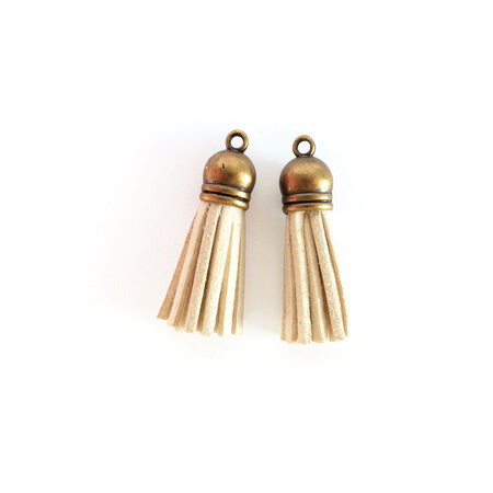 Lot De 2 Tassels Finition Bronze Blanc 40mm
