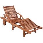 vidaXL Chaise longue avec table Bois d'acacia solide