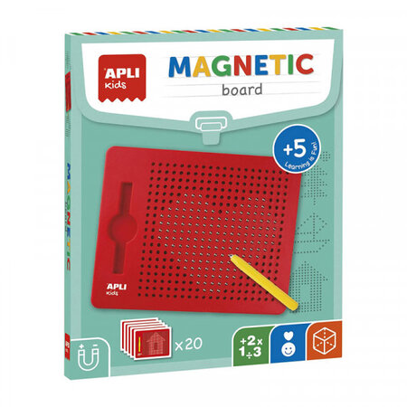 Ardoise Magique Magnétique Rouge + 10 fiches Enfant