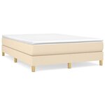 vidaXL Lit à sommier tapissier avec matelas Crème 140x190 cm Tissu