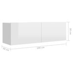 vidaXL Ensemble de meuble TV 6 Pièces Blanc brillant Aggloméré