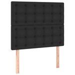 vidaXL Sommier tapissier avec matelas et LED Noir 100x200cm Similicuir