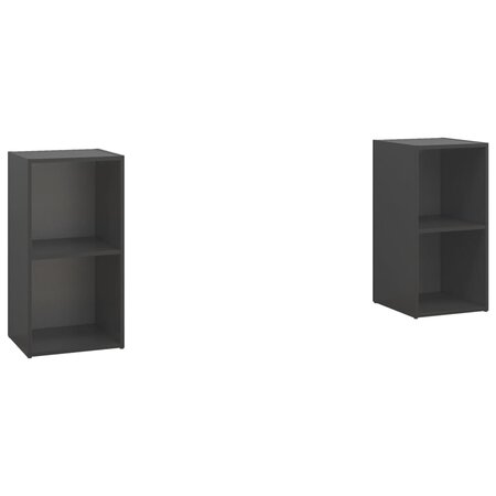 vidaXL Meubles TV 2 Pièces Gris 72x35x36 5 cm Aggloméré