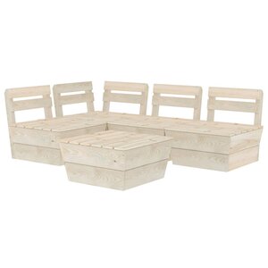 vidaXL Salon de jardin palette 5 Pièces  Bois d'épicéa imprégné