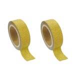2 masking tapes à paillettes 1 5 cm x 5 m - Doré