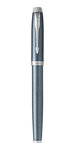 PARKER IM stylo roller, bleu gris, attributs chromés, Recharge noire pointe fine, en écrin