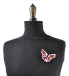 Broche Origami Papillon en tissu Rose