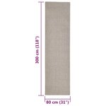 vidaXL Tapis Sisal naturel 80x300 cm Sableux