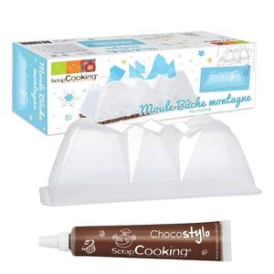 Moule à Bûche de Noël montagne + 1 Stylo chocolat