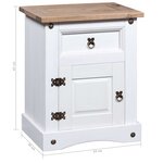 vidaXL Table de chevet Gamme Corona pin mexicain Blanc 53x39x67 cm
