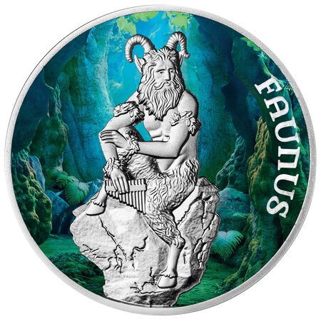 FAUNUS The God Of Fertility argent monnaie 2 Dollars Dollars Niue 2022