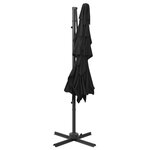 vidaXL Parasol à 4 niveaux avec mât en aluminium Noir 250x250 cm