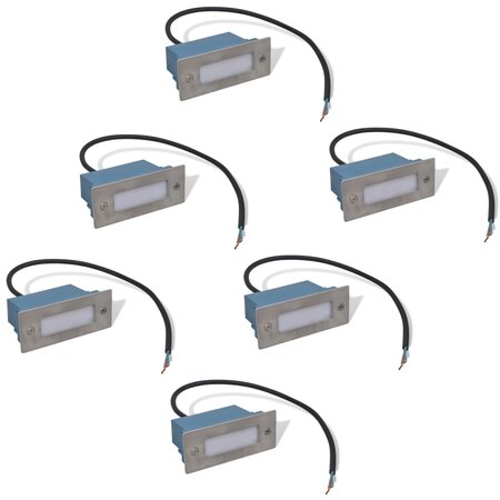 vidaXL Lampes LED encastrée d'escalier 6 Pièces 44x111x56 mm