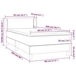 vidaXL Lit à sommier tapissier avec matelas Gris foncé 80x200 cm Tissu