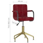vidaXL Chaise pivotante de salle à manger Rouge bordeaux Velours