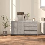 vidaXL Buffets 2 Pièces Gris béton Bois d'ingénierie