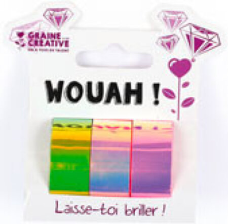 Ass. 3 Tapes Iridescent/Miroir Jaune Orange Rose 15X5M