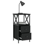 vidaXL Table de chevet noir 34x35 5x70 cm bois d’ingénierie