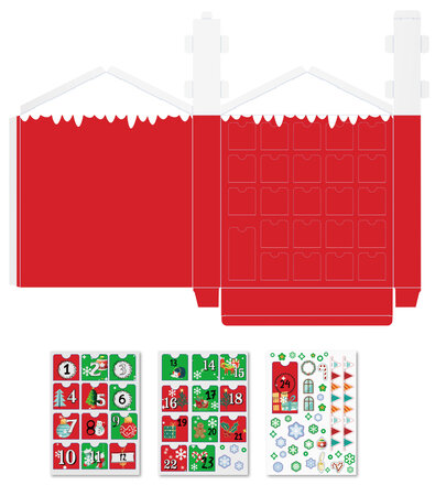 Calendrier de l'avent en carton 30 5 x 38 x 5 cm