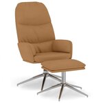 vidaXL Chaise de relaxation avec tabouret Taupe Similicuir daim
